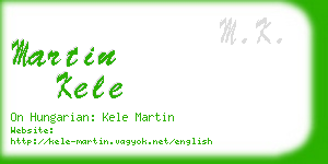 martin kele business card